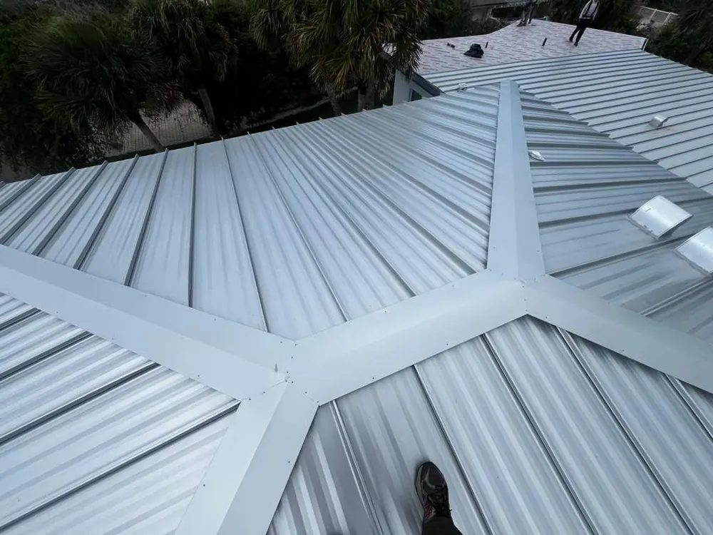 Standing seam metal roof installed on a Central Florida property