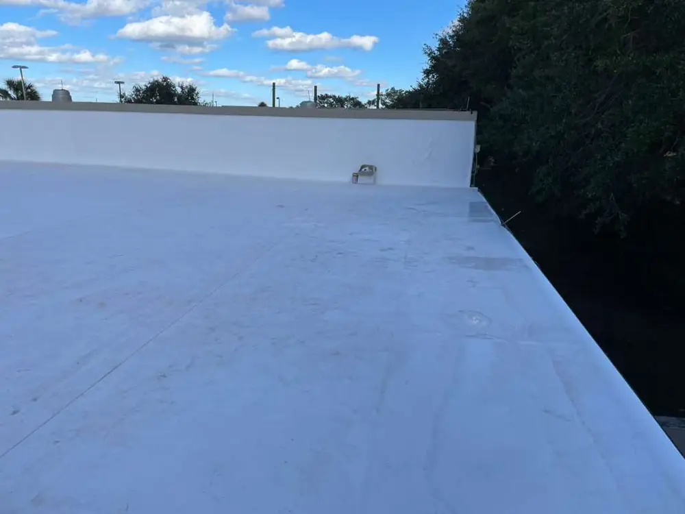 White TPO membrane on a flat roof in Florida